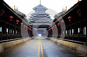 The unique buildings of the nationality in Sanjiang, Guangxi Province