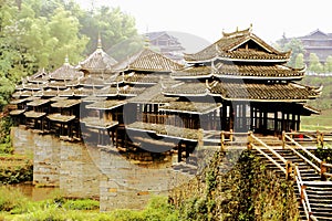 The unique buildings of the nationality in Sanjiang, Guangxi Province