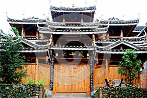 The unique buildings of the nationality in Sanjiang, Guangxi Province