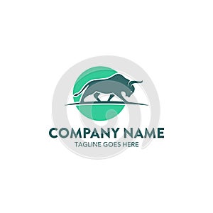 Unique bull logo template. vector. editable