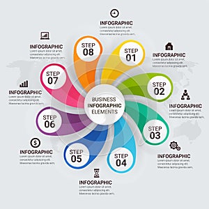 Unique Business Infographics options. Vector infographic element. - Vector