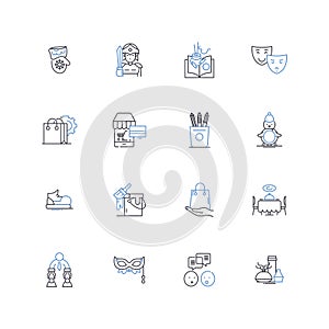 Unique business line icons collection. Niche, Distinctive, Eccentric, Unconventional, Unusual, Singular, Exclusive