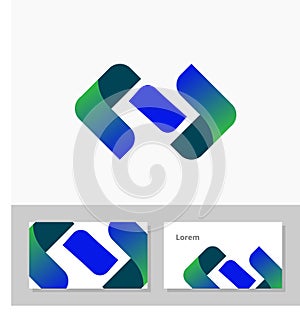 Unique Businness for IT Application Logo Vector & Namecard busiines card Vector