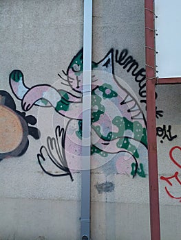 Unique cat graffiti