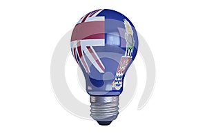 Unique Cayman Islands Flag Depiction on Light Bulb with Coat of Arms