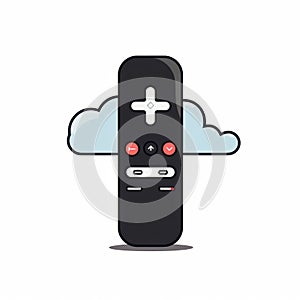 Unique Character Design: A Television Remote With A Cloud Over It