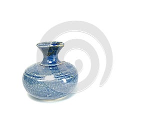 Unique clay vase for home decoration isolated White background