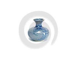 Unique clay vase for home decoration isolated White background