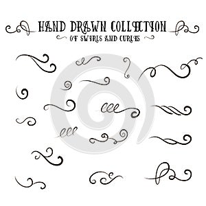 Unique collection of handdrawn swirls and curles.