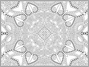 Unique coloring book page for adults - flower