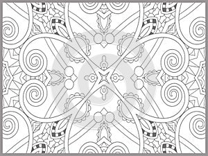 Unique coloring book page for adults - flower
