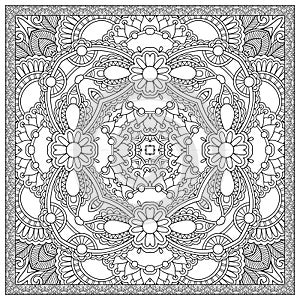 Unique coloring book square page for adults -