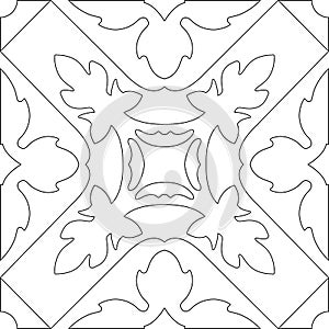 Unique coloring book square page for adults - seamless pattern