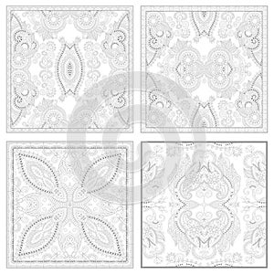 Unique coloring book square page set for adults