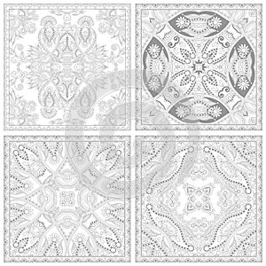 Unique coloring book square page set for adults