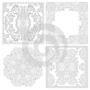 Unique coloring book square page set for adults