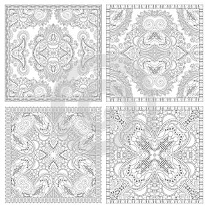 Unique coloring book square page set for adults