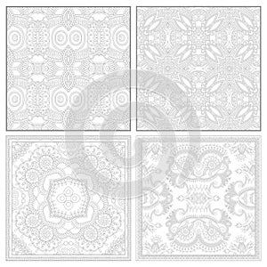 Unique coloring book square page set for adults