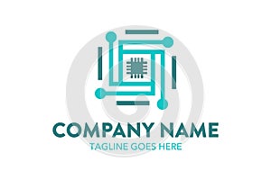 Unique computer and networking logo template