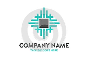 Unique computer and networking logo template