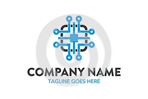 Unique computer and networking logo template