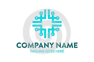 Unique computer and networking logo template