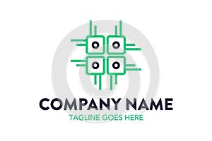 Unique computer and networking logo template