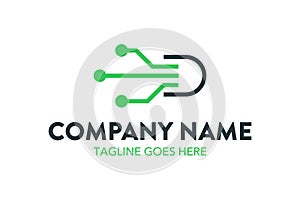 Unique computer and networking logo template