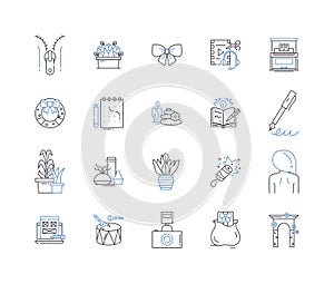 Unique creation line icons collection. Innovation, Creativity, Uniqueness, Originality, Ingenuity, Novelty, Imagination