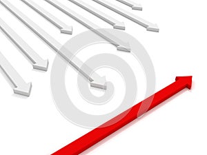 Unique creative arrow moving in other direction