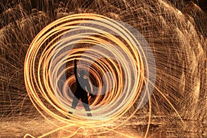 Unique Creative Light Painting With Fire and Tube Lighting