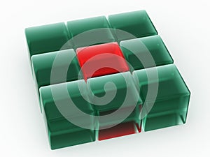 Unique Cubes in Square Formation