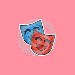 Unique cute blue and red smile mask for entertaiment