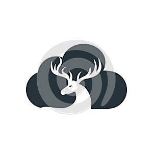 Deer cloud shape logo design.