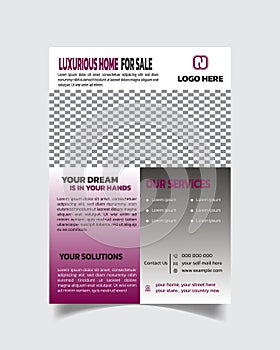 Unique Design Modern creative trendy real estate flyer design template vector file