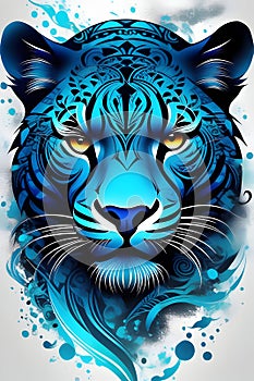 A unique design of panther's head, embodies panther's strength, agility, tatoo, logo, t-shirt