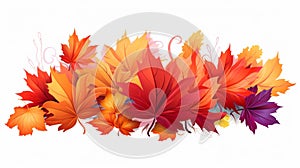 A unique design with a variety of richly colored autumn leaves creatively displayed