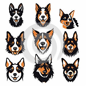 Unique Dog Logos Collection With Spirited Portraits And Bold Use Of Color
