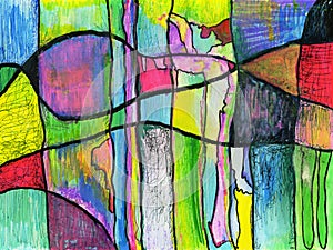 Unique Expressive Colorful Abstract Painting