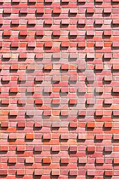 Unique extruded brick wall pattern background