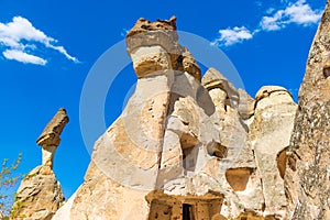 Unique Fairy Chimneys rock formation Cappadocia Turkey