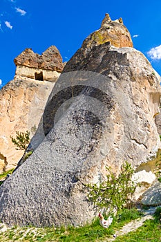 Unique Fairy Chimneys rock formation Cappadocia Turkey