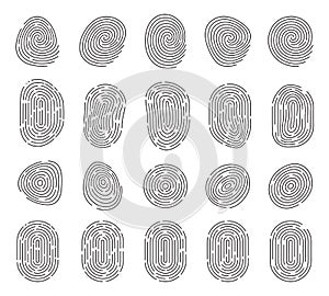 Unique Fingerprint or Thumbprint Sign Vector Icon Isolated