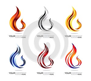 A unique fire flame logo design