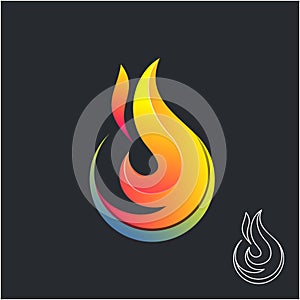 Unique Fire Flame Logo Template