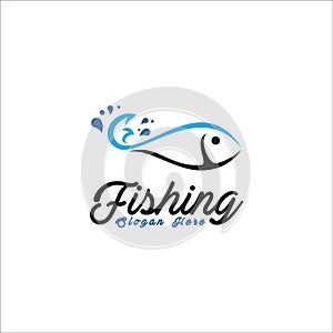 Unique fish hook logo design,concept and idea fishing hook logo,vector template