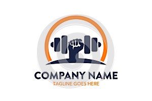 Unique fitness and gymnastic logo template