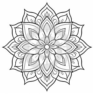 Unique Flower Mandala Coloring Page With Crisp Detailing And Bold Shapes