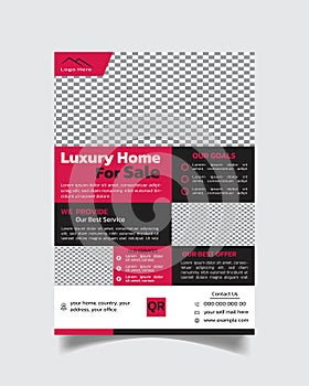 Unique flyer design, real estate property sale flyer template, modern leaflet design vector file