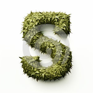 Grassy Letter S With Khaki Monster Design Cinema4d Rendered Plant photo